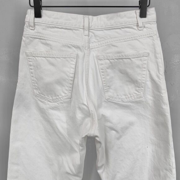 Saint Laurent D18 W/BG-LW White Denim Loose Tapered Women's Jeans 25 - Picture 5 of 9